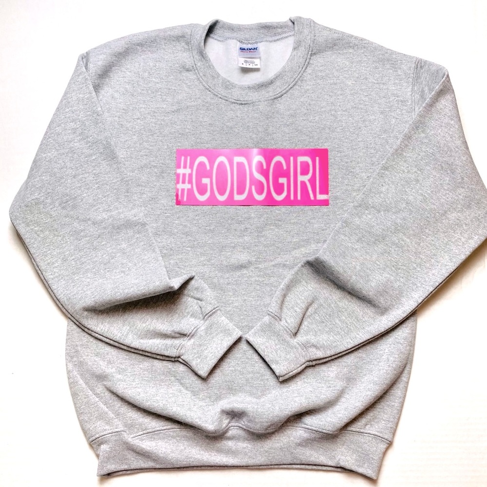 Pullover gray GodGirls sweatshirt. Soft and  comfy